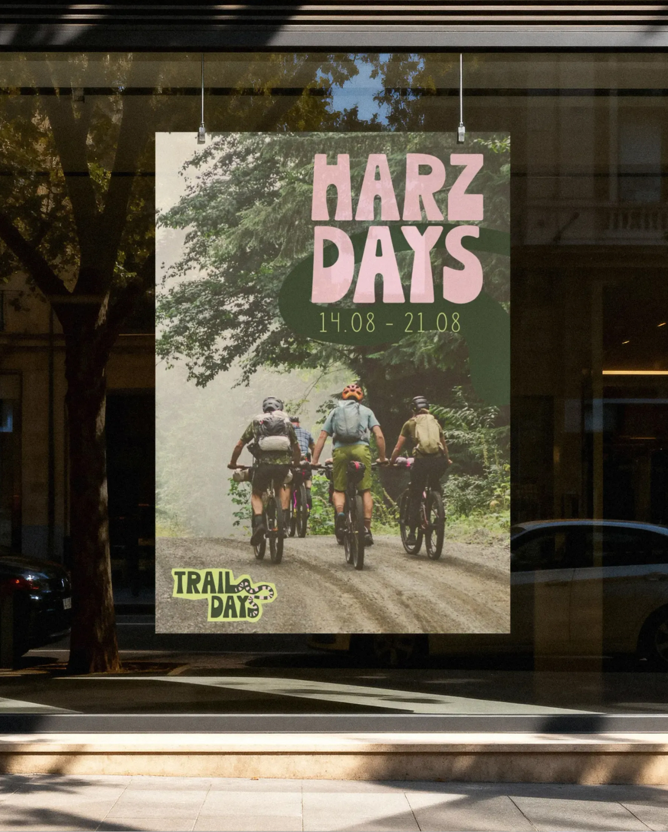 Trail Days, Plakat Harz Days im Schaufenster